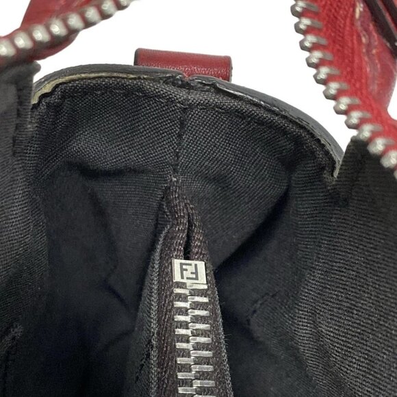 Auth FENDI By The Way 8BL124 Red Brown Black Leather Handbag - Picture 14 of 16